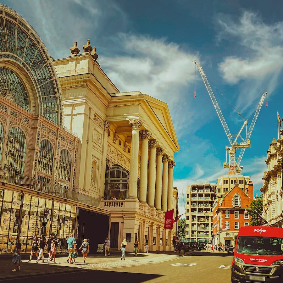 a large building with a large arch